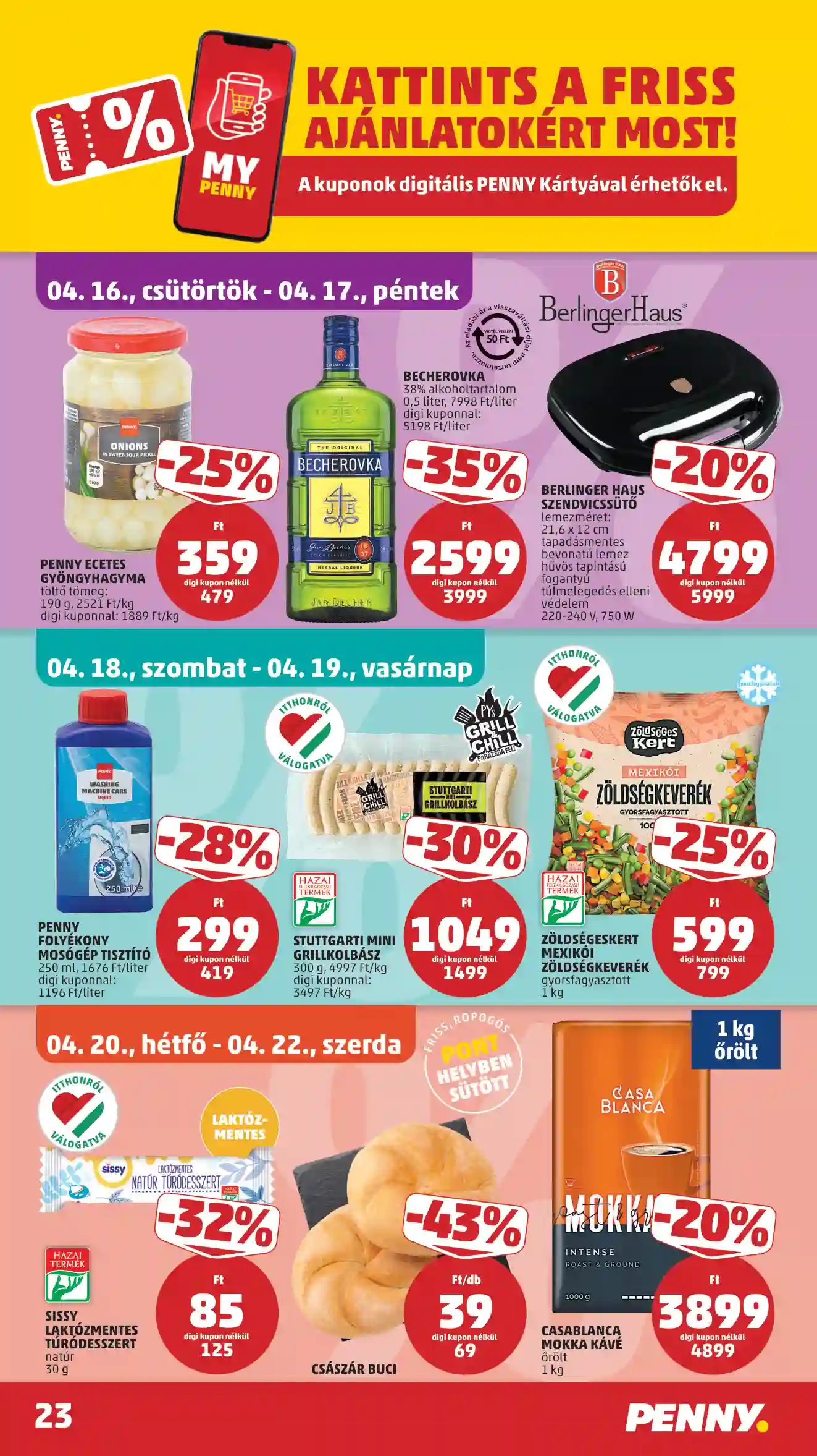 PENNY AKCIÓS ÚJSÁG 16. HÉT  (20 oldal)
